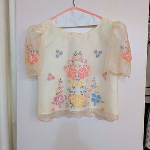 Elegant Floral Embroidered Blouse